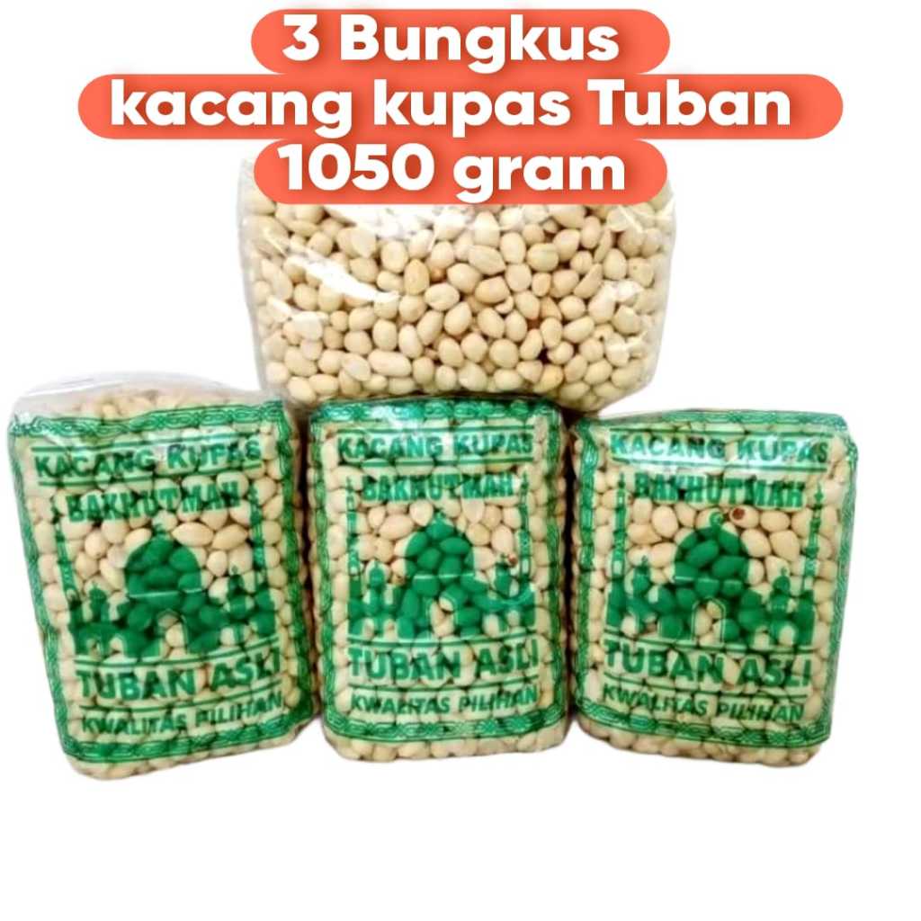 

Paket 3 Bungkus Kacang Kupas Asli Tuban 1050 Gram Kacang Kupas Terlaris