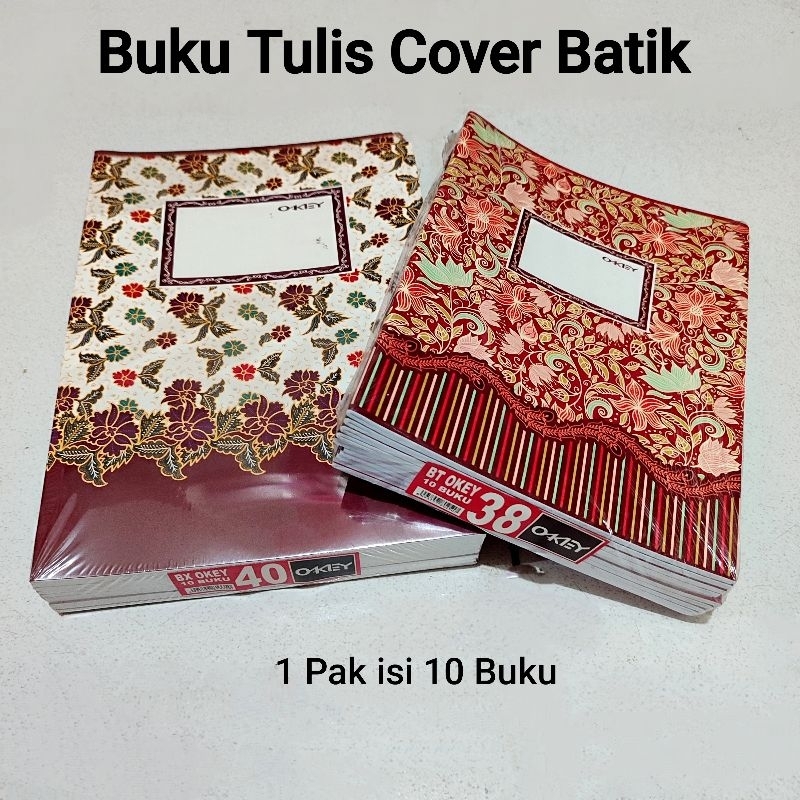 

HJK 1 Pak Buku Tulis 38,58 & 40 Lembar COVER BATIK isi 10 Buku ( Kwarto & Campus )