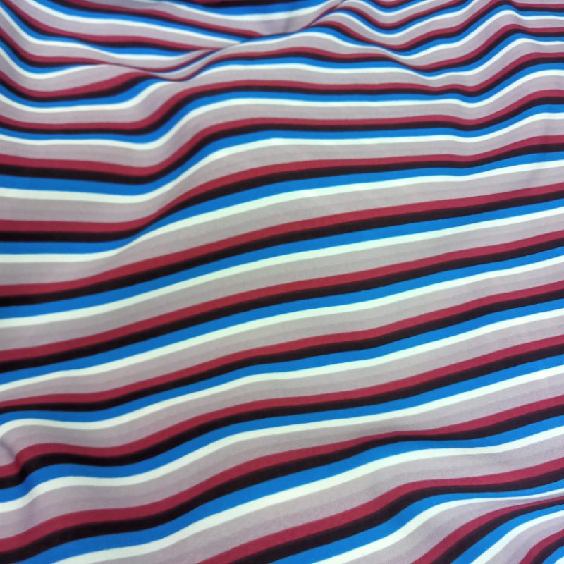 Kain - Kain Soft Wolfis Motif Salur Import - Kain Monalisa Motif - Kain Meteran Kc | Harga Per Seten