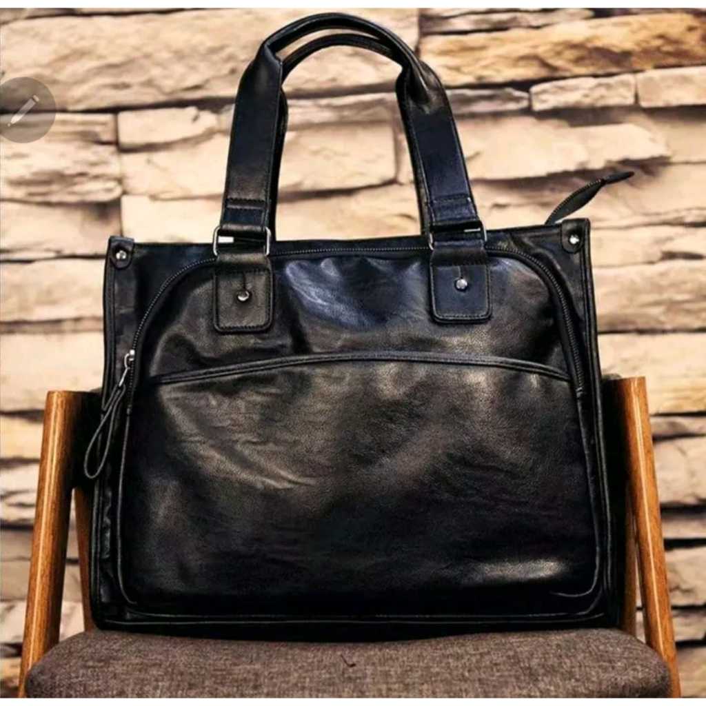 ToteBag Kulit Bergaya Korea untuk Pria - Cowok - Totebag