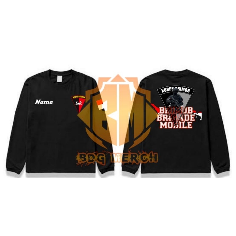 Kaos costume Korps Brimob - baju Brimob lengan panjang free nama