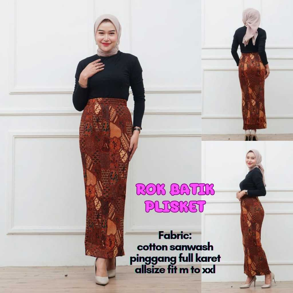 ROK BATIK SPAN PLISKET WIRU/ROK BATIK WIRU KEBAYA WANITA SERAGAM