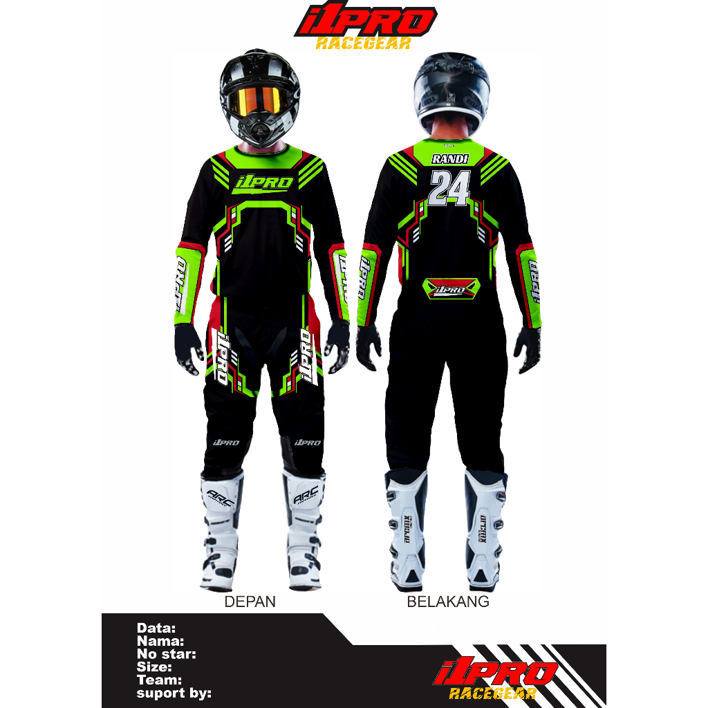 Jersey Trail Advanture 1 set baju dan celana cross free name