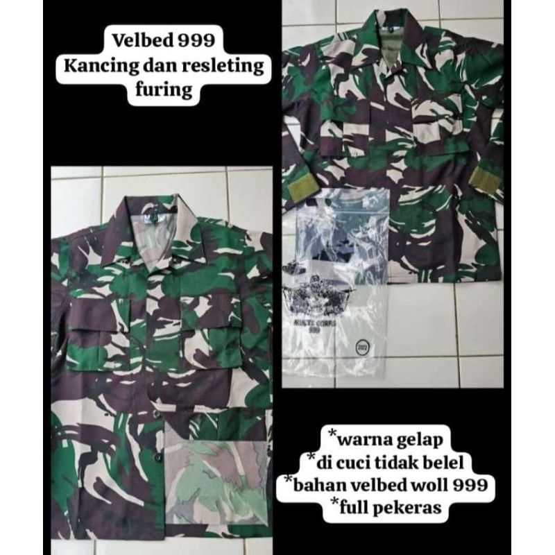 Baju Stelan PDL Malvinas Velbet Wool Multi Corps 999 warna gelap puring dann non puring