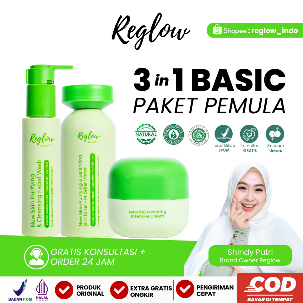 REGLOW DR SHINDY Paket Skincare Pemutih Wajah Glowing Bpom Original - Official Store Indonesia
