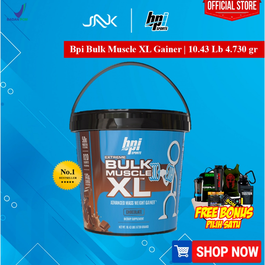 BPI Sports Extreme Bulk Muscle XL 10 Lb Weight Mass Gainer | Bulking Naik Berat Badan Muscle Gain