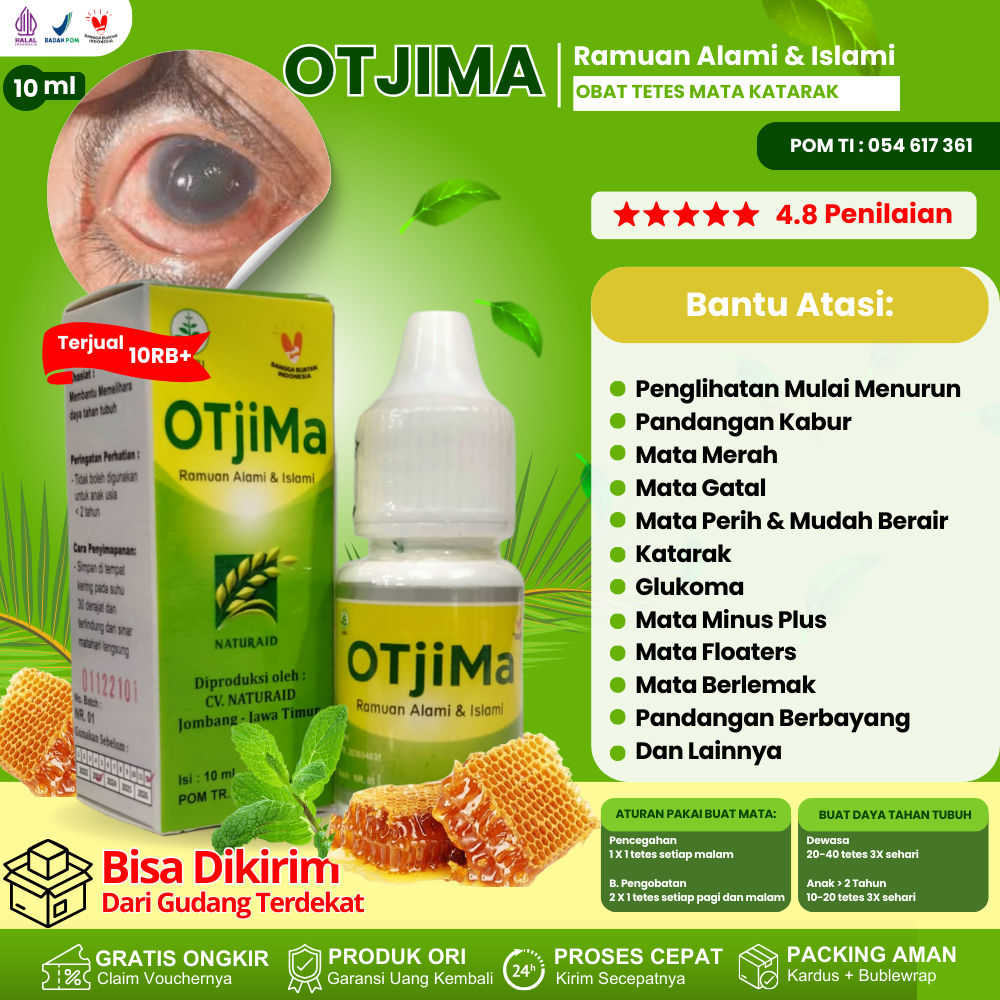 OTJIMA 【100% ORI】 - Tetes Mata Herbal Bantu Mengobati Mata Pyteregium Glaukoma, Berlemak, Plus Minus