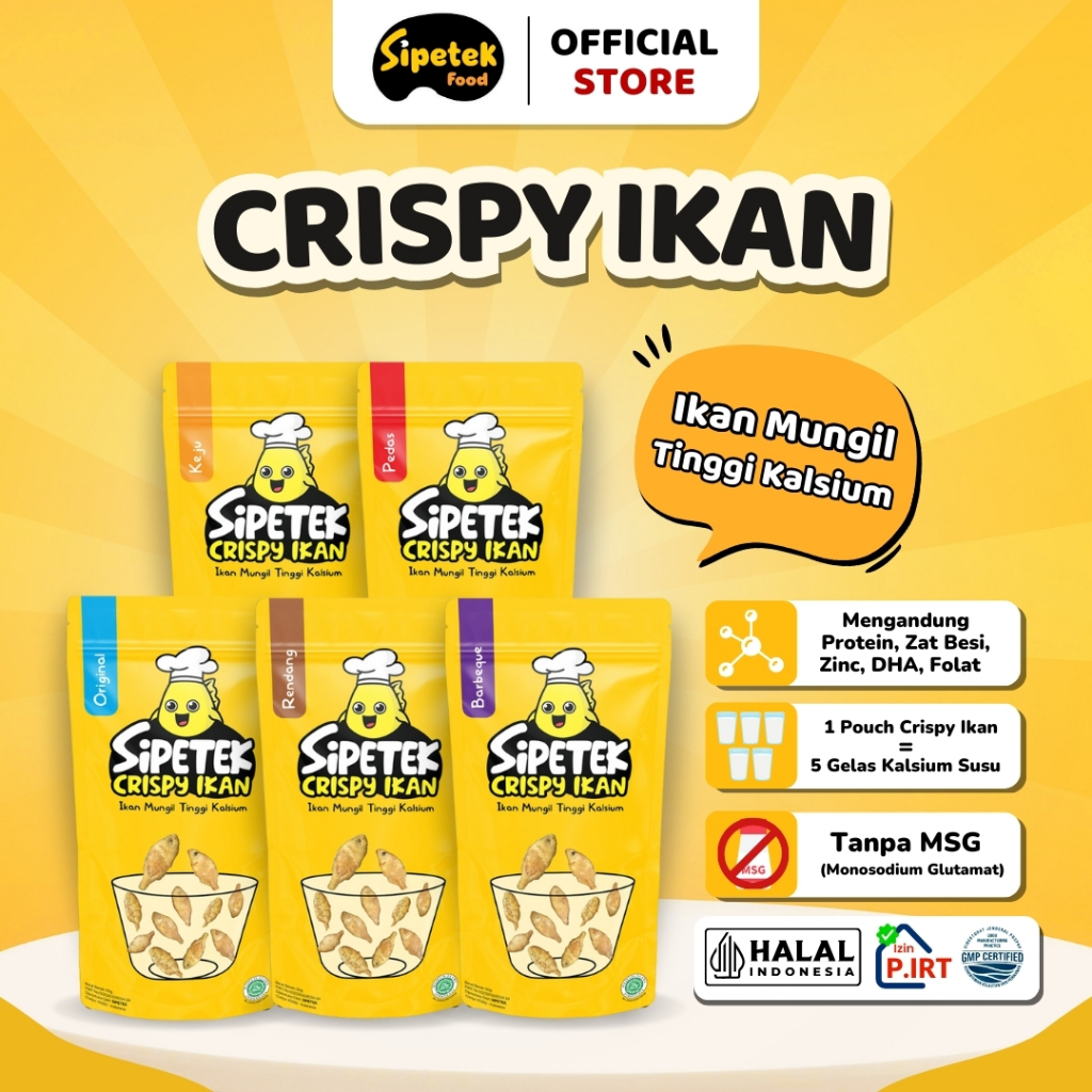 

Sipetek - [Spesial] Crispy Ikan Baby Fish (Ikan Petek) Pouch 50gr