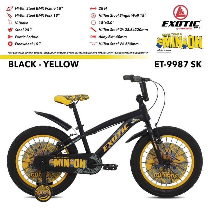 sepeda anak bmx exotic minion