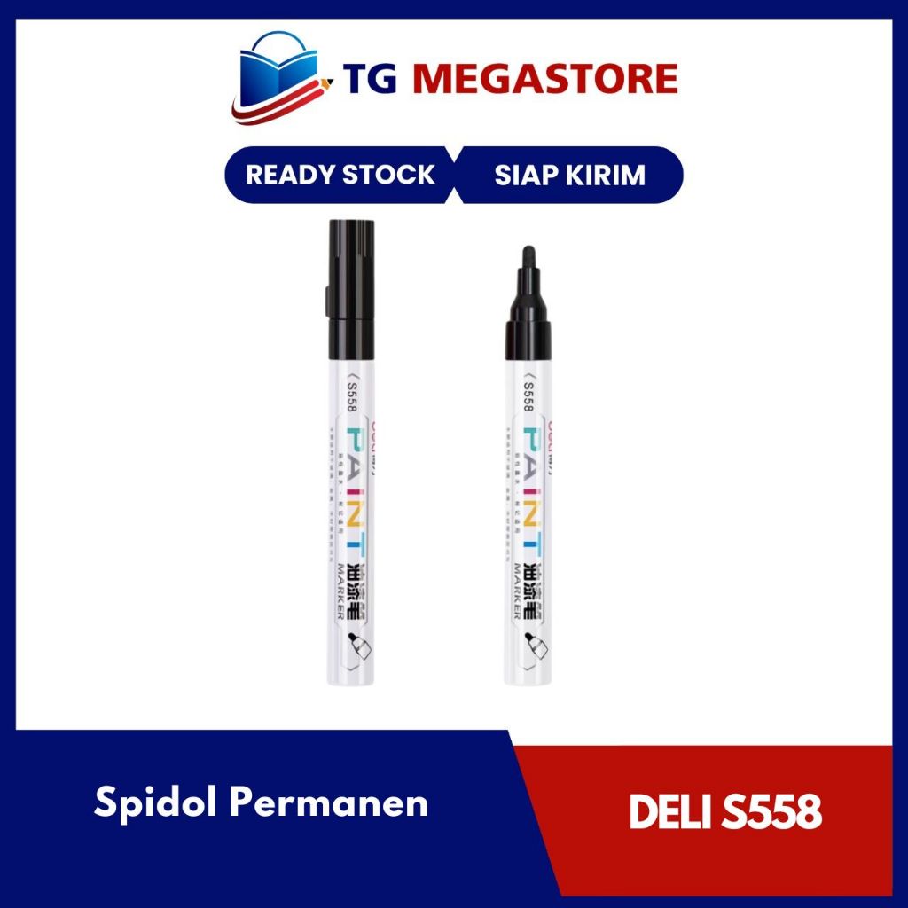 

Spidol Deli Permanen anti air warna Hitam- S558