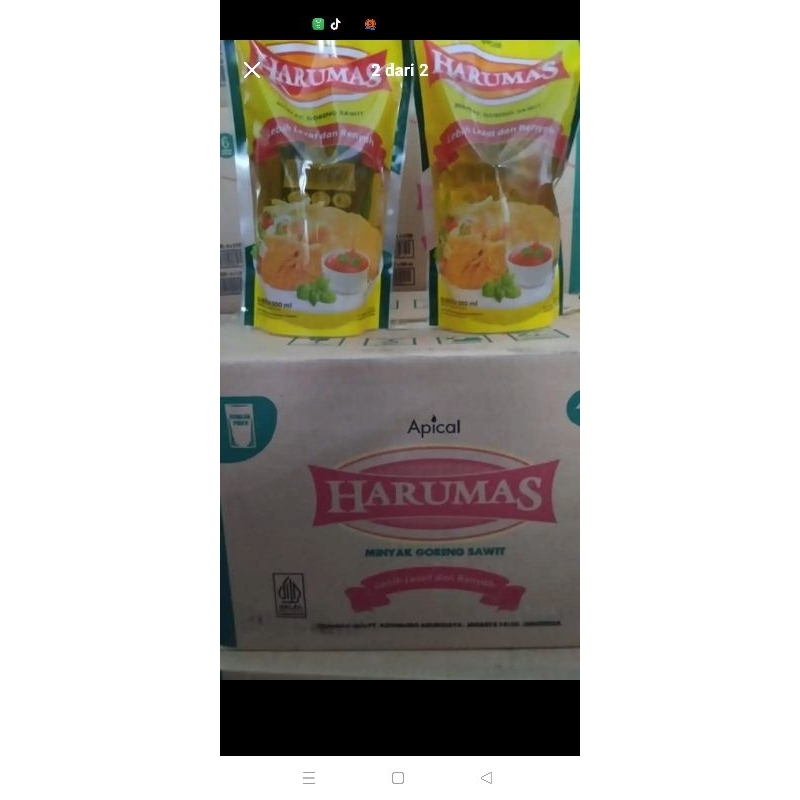 

minyak goreng harumas 1 karton isi 12 kemasan 900ml