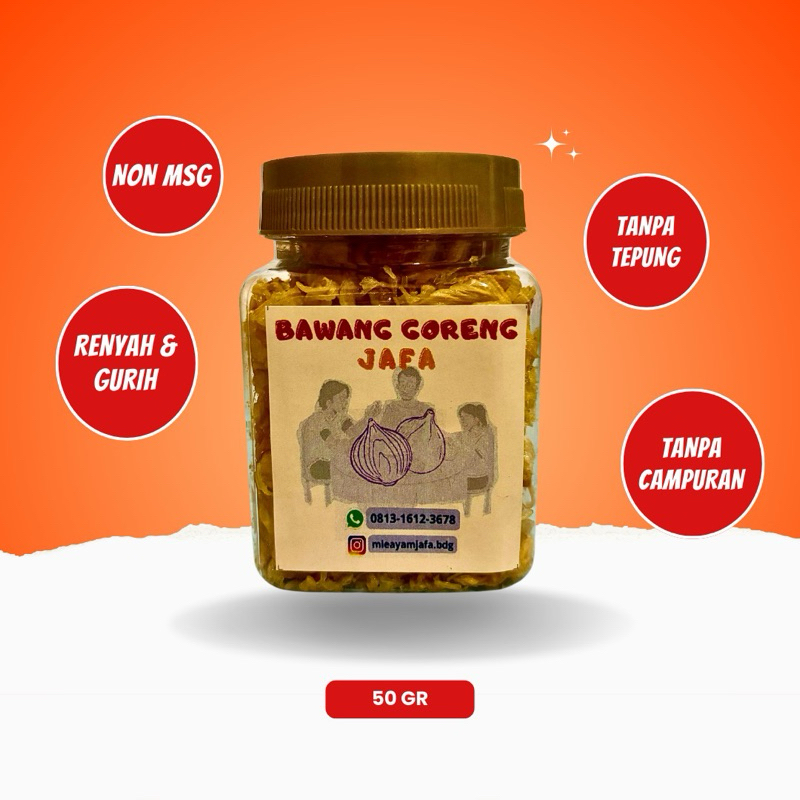 

Bawang Goreng Premium 50gr (Asli Sumenep Tanpa Tepung)