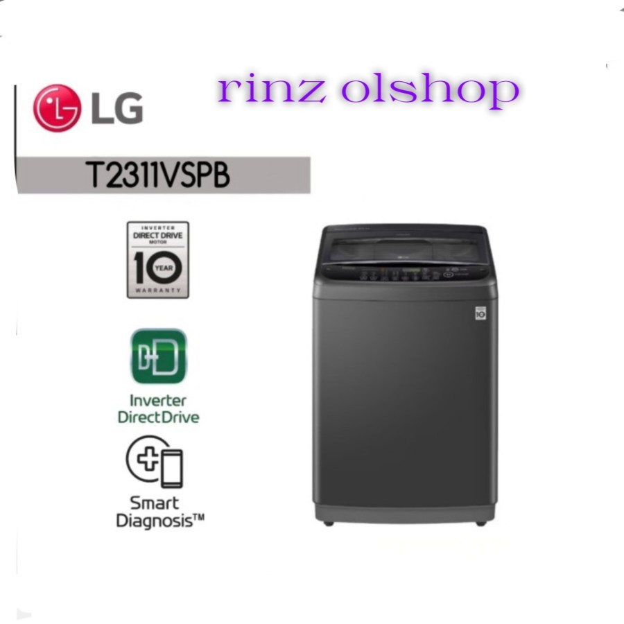 LG T2311VSPB Mesin cuci Top Loading Smart Inverter Turbo Drum 11Kg