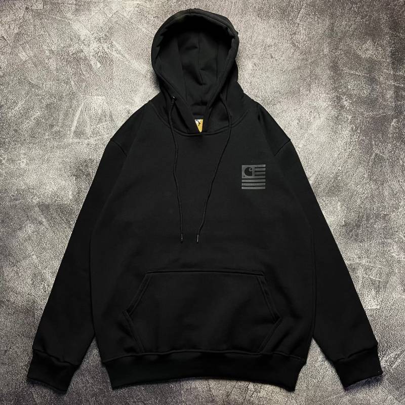 Jaket Sweater Hoodie Hoodie Carhartt Wip Black Flag Chrome