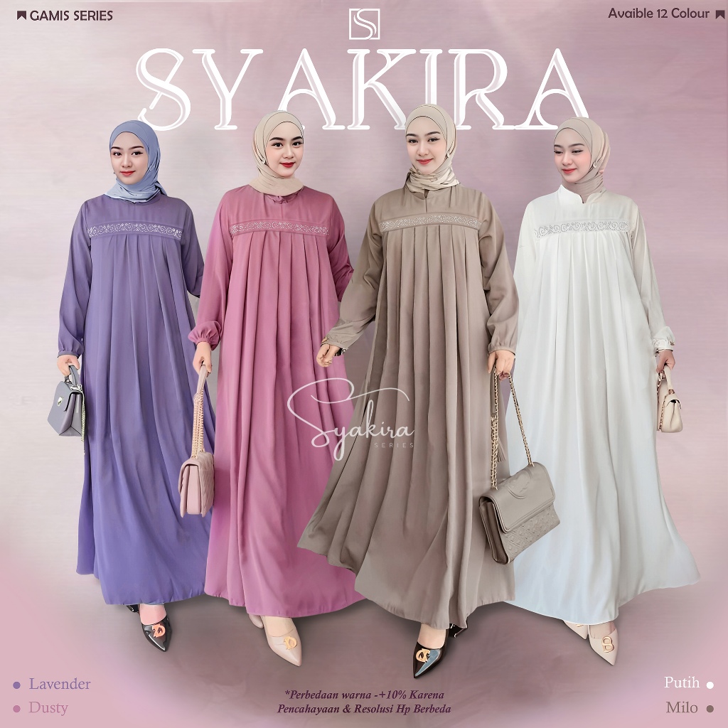 Busana Muslim 2025 Gamis Dress Syakira Remaja Kekinian Korean Style