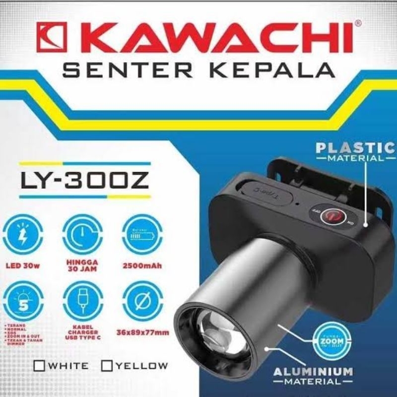 Senter kepala kawachi LY 300z model zoom 30watt