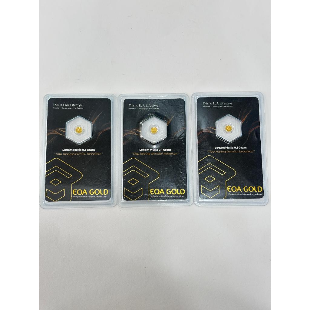 0.1 GRAM LM LOGAM MULIA EMAS MINI GOLD EOA BARU TERBARU HITAM COKLAT SERTIFIKAT ASLI LOGO SNI 24K 99