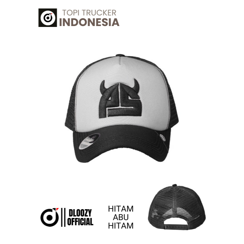 Topi Jaring Pria Topi Jaring Pria Trucker Distro Original PROSHOP PSXTR-HAH Hitam Abu