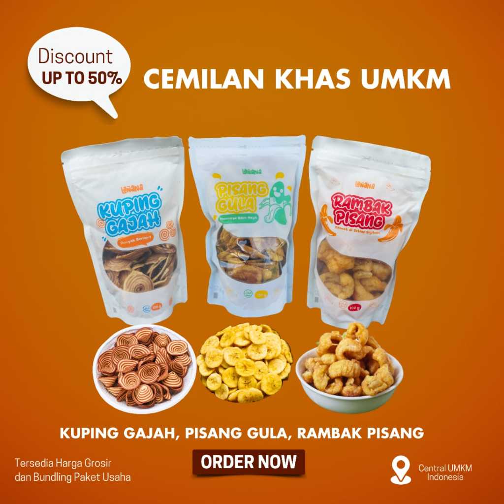 

Snack Pisang dan Kuping Gajah Premium - Cemilan UMKM Indonesia