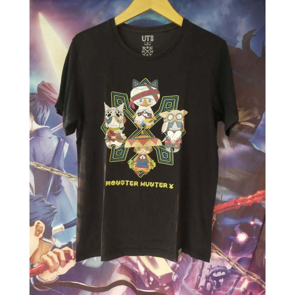 Monster Hunter x Uniqlo Graphic Official Game Tee Kaos Tshirt Original Second Merch Japan Korea Bran