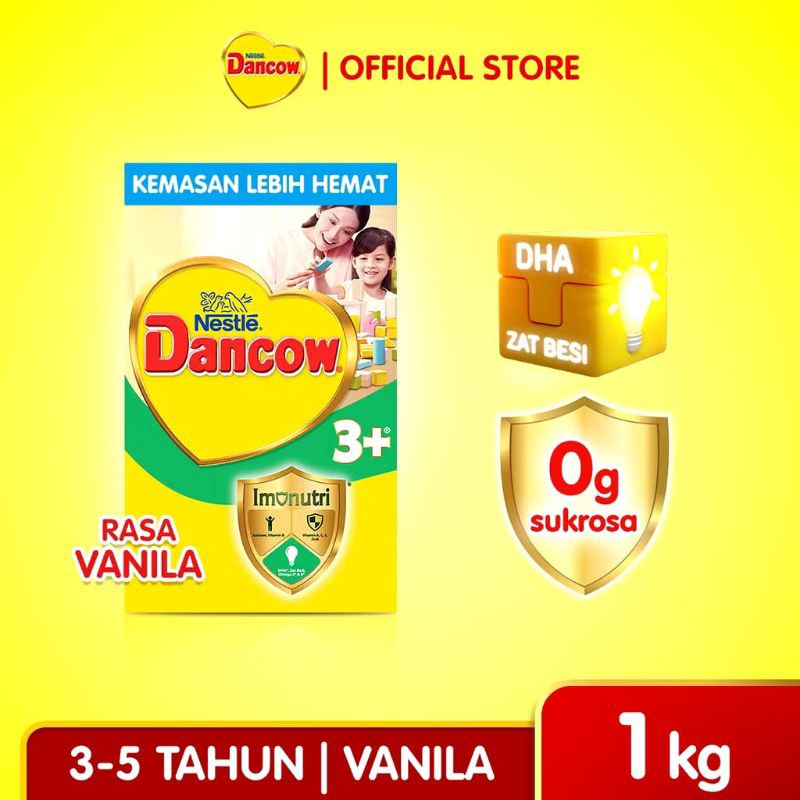 

Nestle Dancow 3+ Susu Pertumbuhan Madu/Vanila 3-5Tahun 1KG