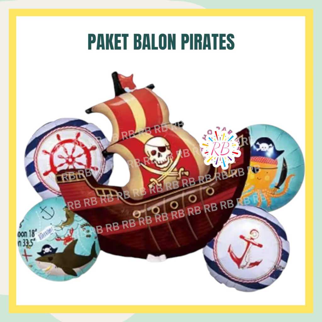 Paket Balon PIRATES / Dekorasi Ulang Tahun Bajak Laut One Piece Kapal
