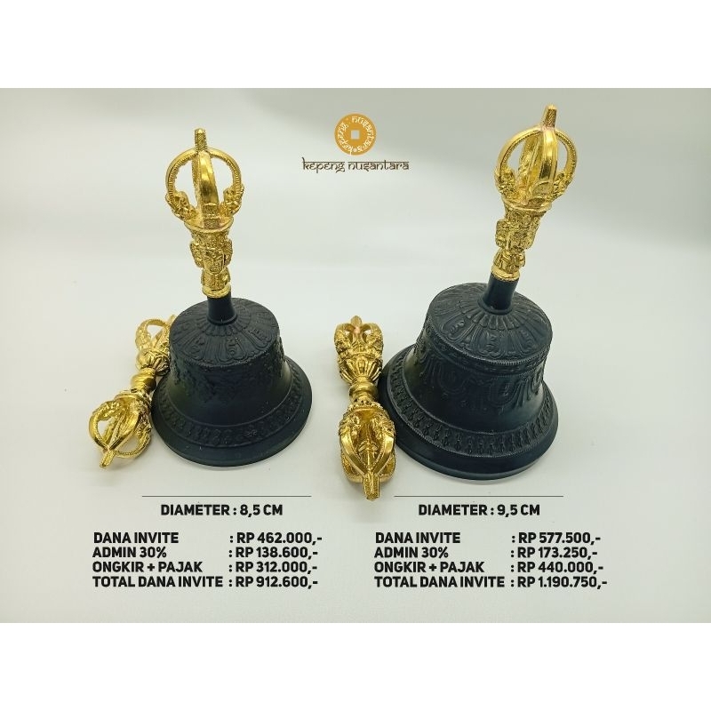 Bell Vajra Black 2 Varian Ukuran Original Nepal