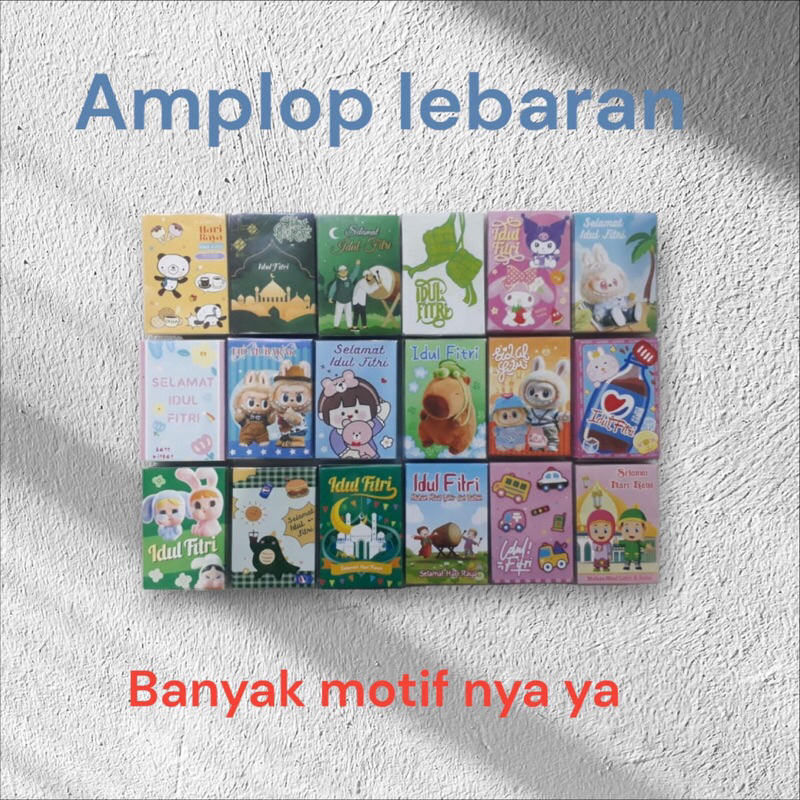 

Amplop /Angpau lebaran MIKA karakter LABUBU isi 50lembar