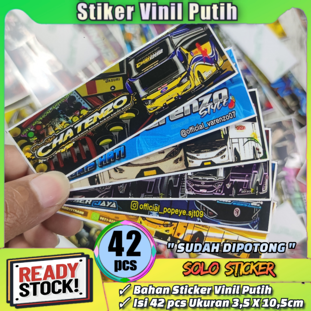 

Stiker Bus Basuri Panjang Isi 42 pcs SUDAH DIPOTONG Bahan Vinyl Putih Anti Air