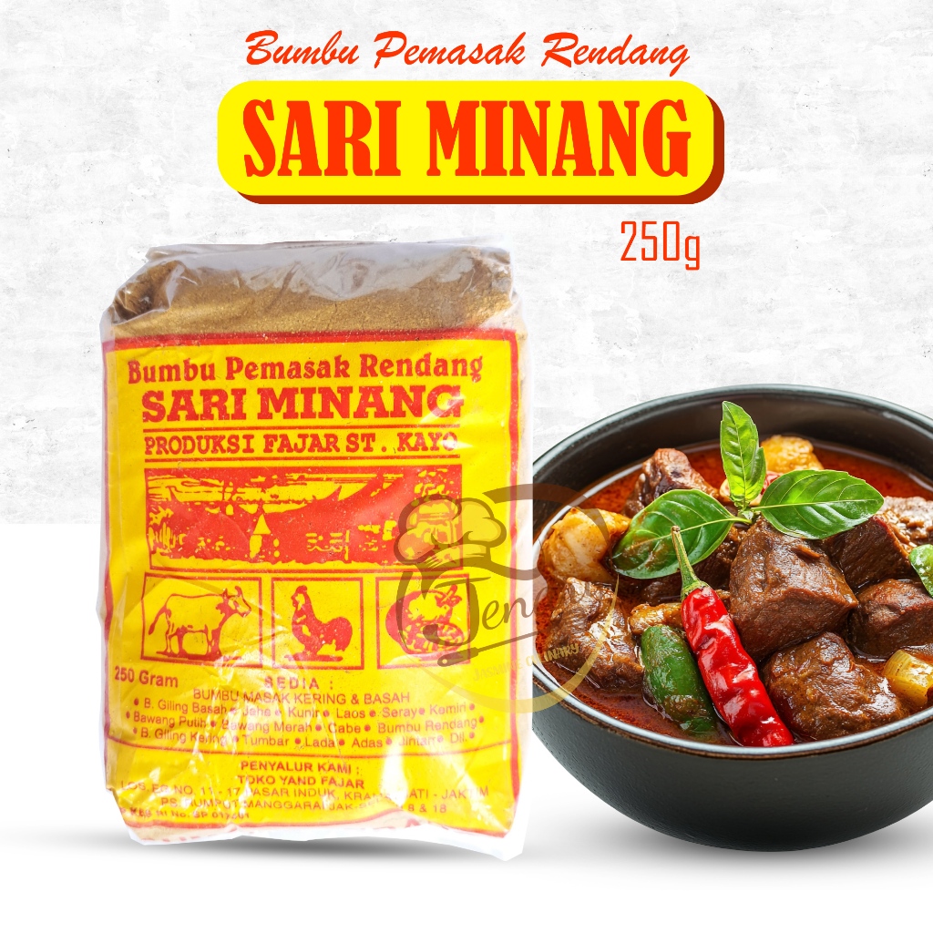 

BUMBU MASAK RENDANG SARI MINANG 250 gram Bumbu Pemasak Rendang Sariminang