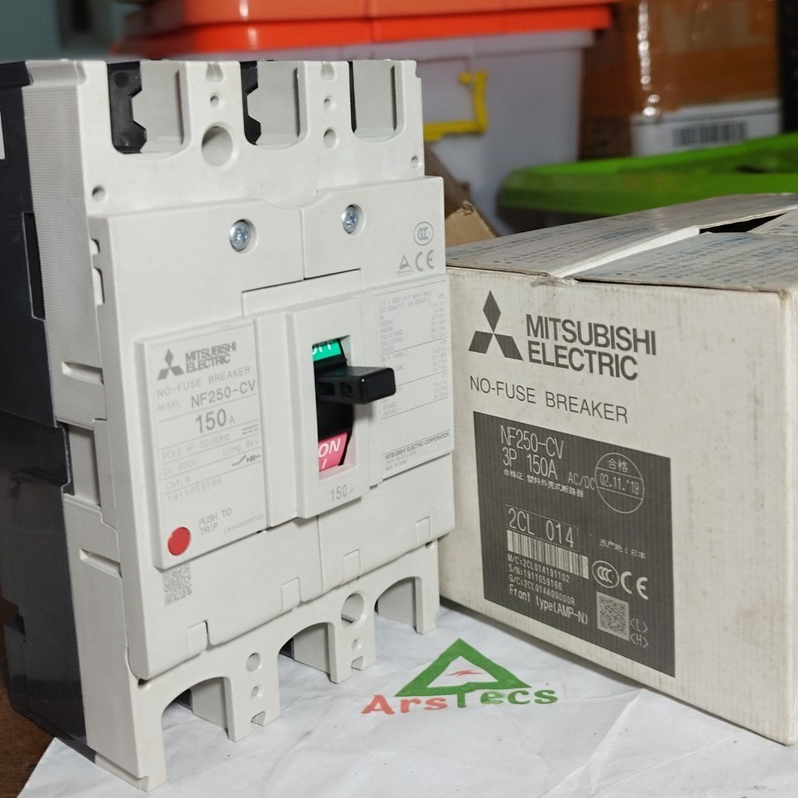 Mccb No Fuse Breaker Mitsubishi 3Pole NF250-Cv 150Ampere Original