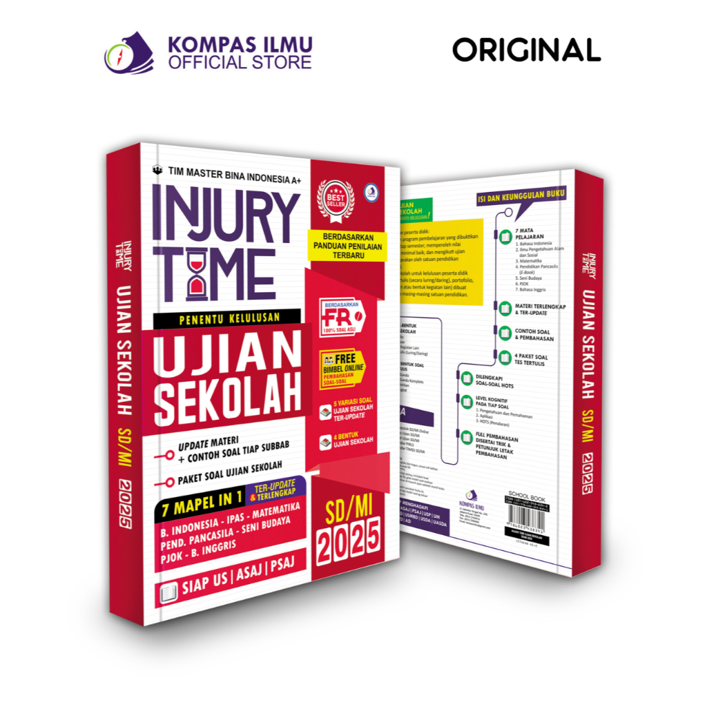 Buku Ujian Sekolah SD 2025 - Kompas Ilmu Buku Injury Time US Ujian Sekolah SD/MI 2025