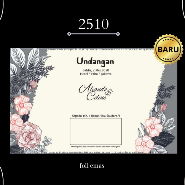 Blangko Undangan - Undangan Pernikahan - Undangan Murah - Blangko Undangan Murah - ERBA 2510
