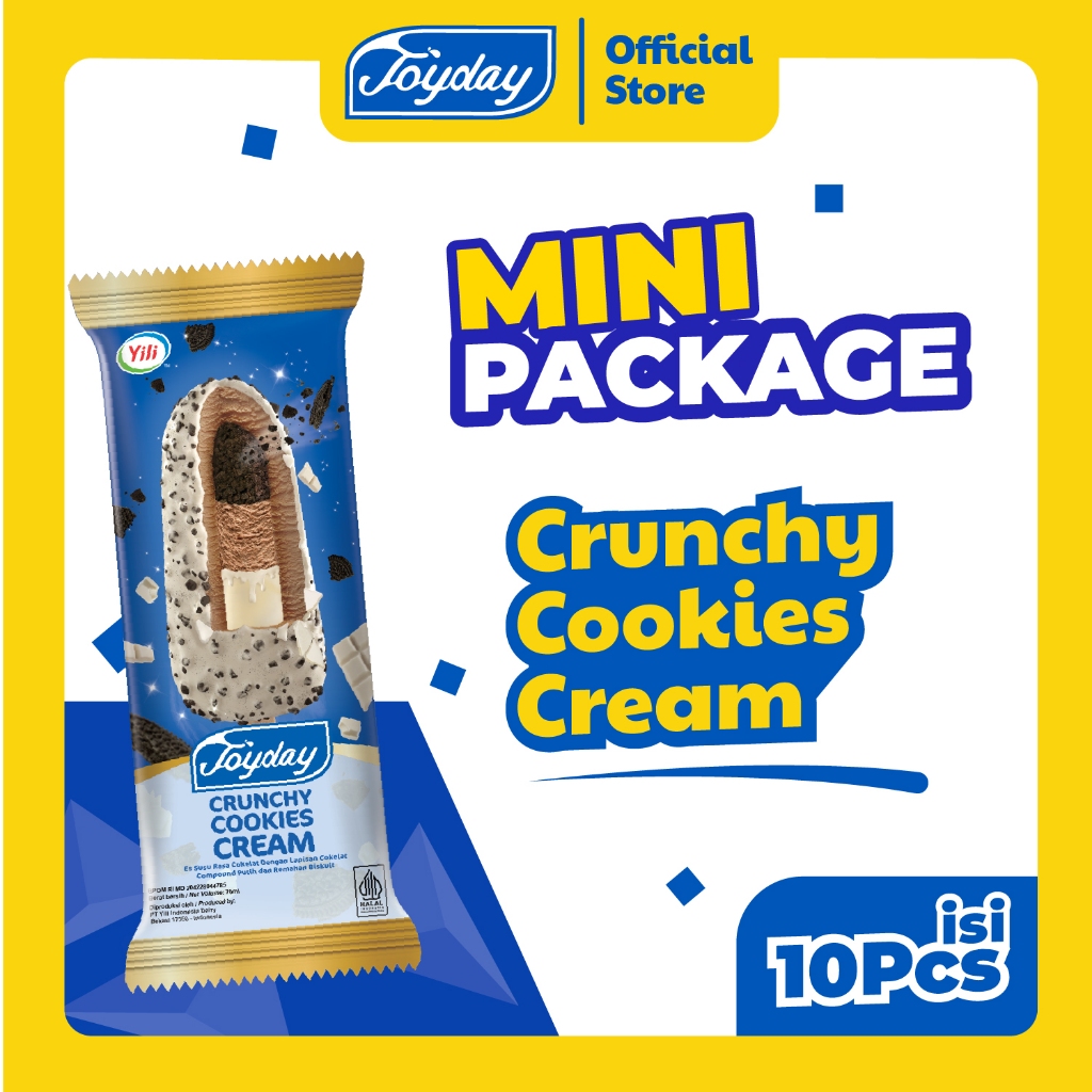 

Joyday Ice Cream PAKET CRUNCHY COOKIES CREAM - Isi 10 pcs Es Krim Stik