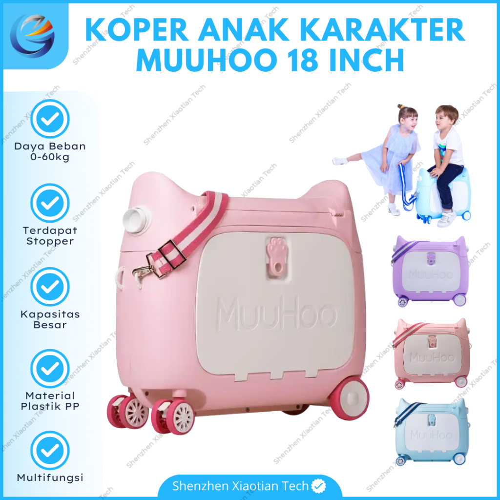 Koper Kabin Anak MuuHoo 18 Inch | Koper Ride On Anak | Koper Tunggang Anak | Koper Kereta Anak | Kop