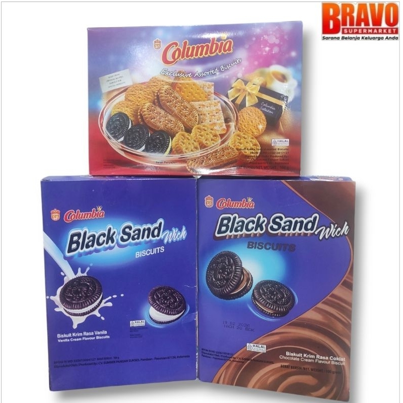 

Columbia Black Sandwich Biscuit 100g | Columbia Exclusive Assorted Biscuits 100g