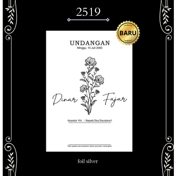 Blangko Undangan - Undangan Pernikahan - Undangan Murah - Blangko Undangan Murah - ERBA 2519