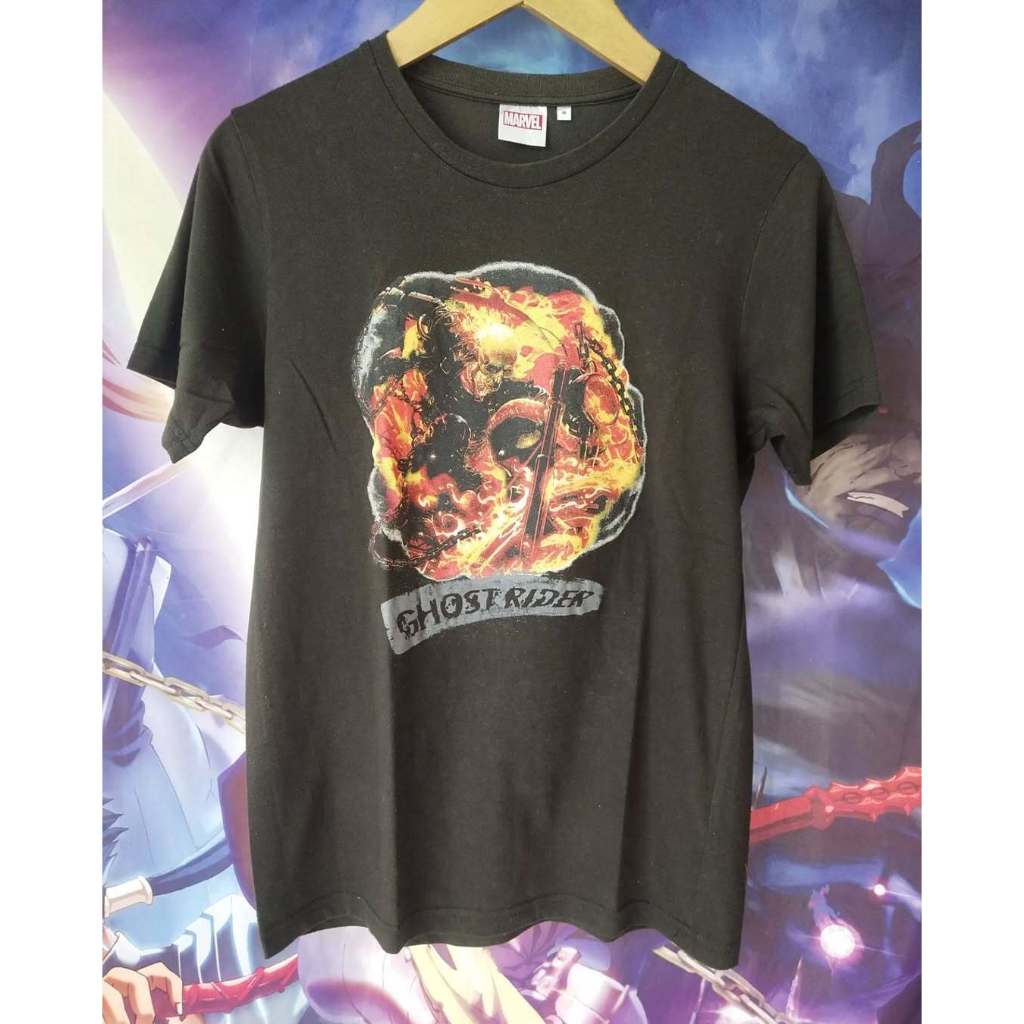 Marvel's Ghost Rider x GU Art Official Super Hero Tee Kaos Tshirt Original Second Merch Japan Korea 