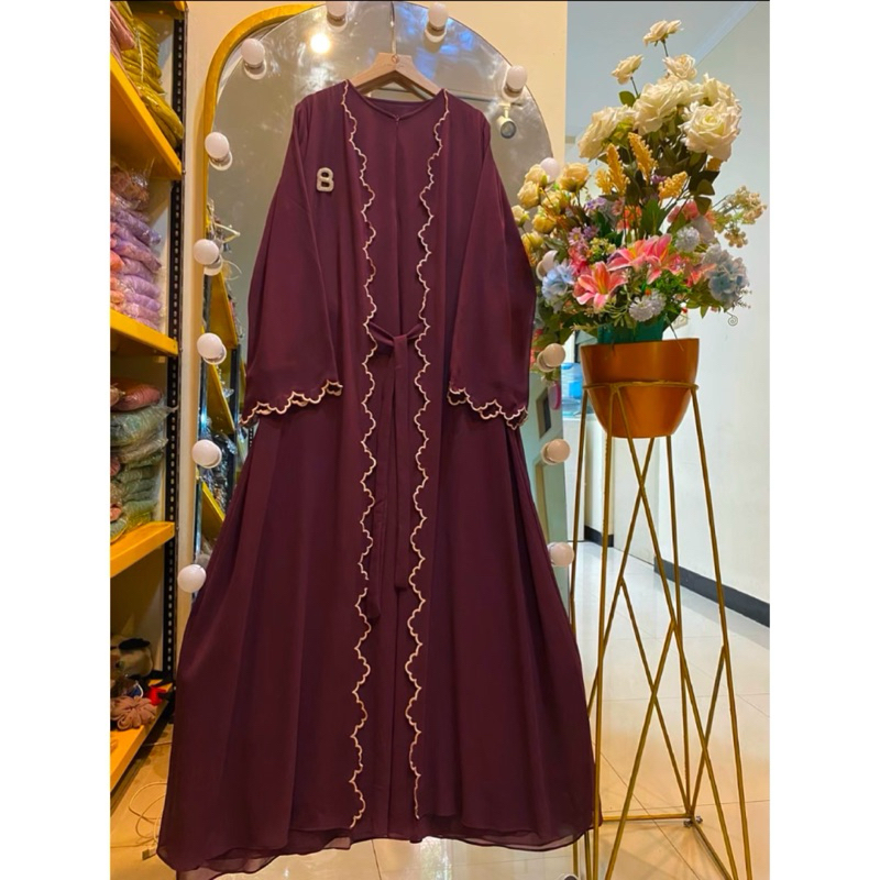Abaya Yumna / abaya Ceruty / Abaya Lebaran / Dress Lebaran / gamis mewah / gamis murah / gamis Cerut