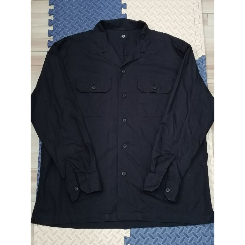 Kemeja Work Shirt / Kemeja Double Pocket / Kemeja Uniqlo Navy / Outer Uniqlo
