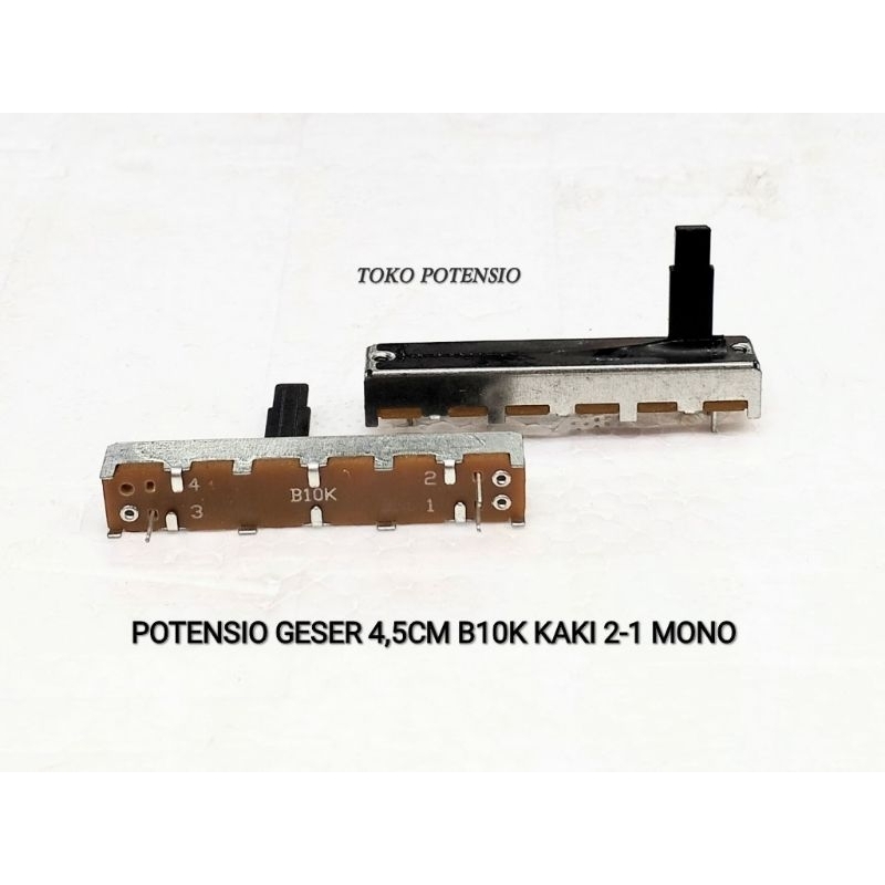 POTENSIO GESER 4,5CM B10K KAKI 2-1 MONO TUAS PLASTIK