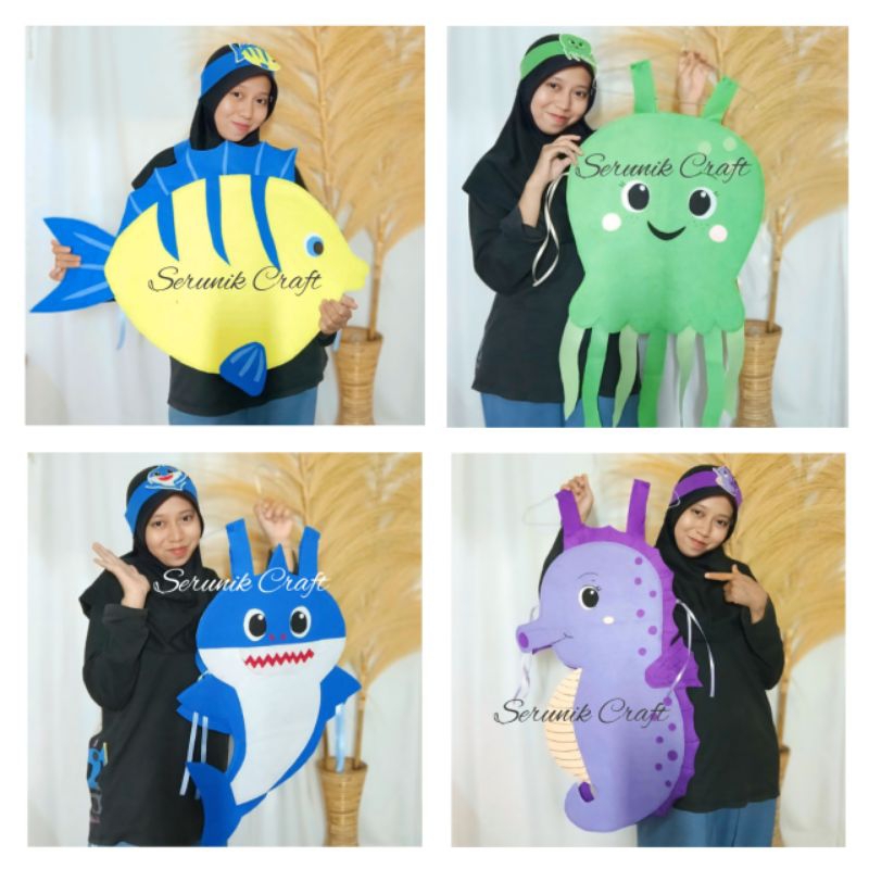 Kostum Hewan Laut dari kain Flanel