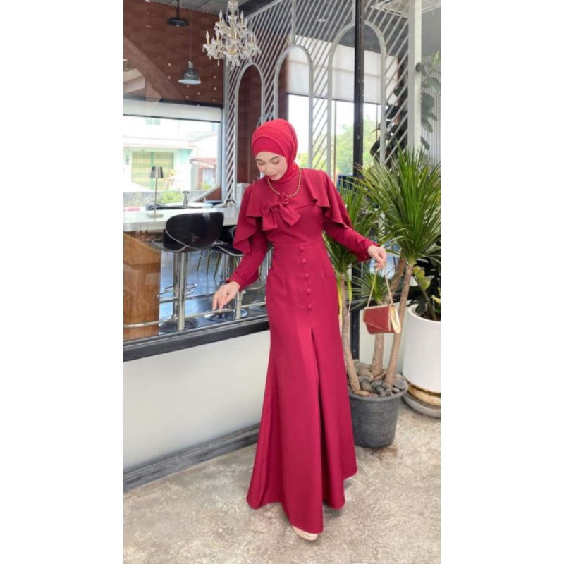 Dress pareasi Pita dada /Gaun kondangan terbaru