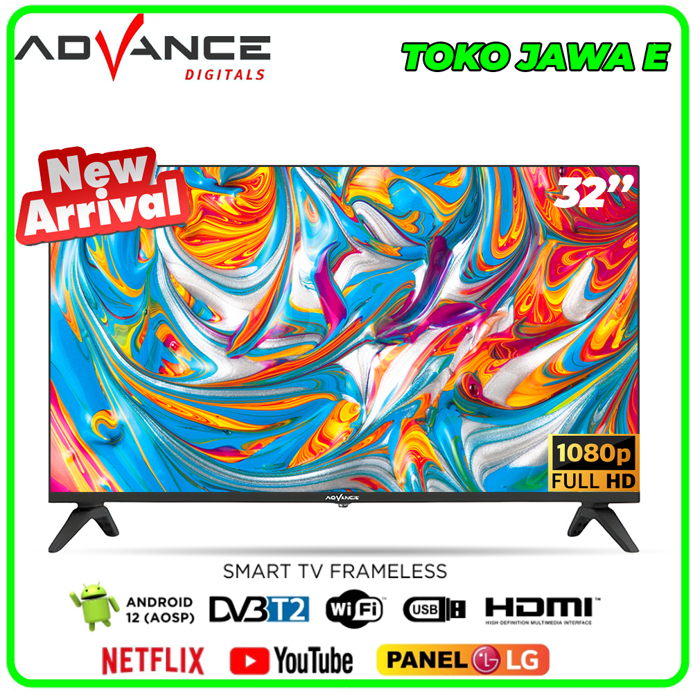 ANDROID TV ADVANCE ADV-3203A 32 INCH - FULL HD TV DIGITAL TV FRAMELESS - PANEL DARI LG