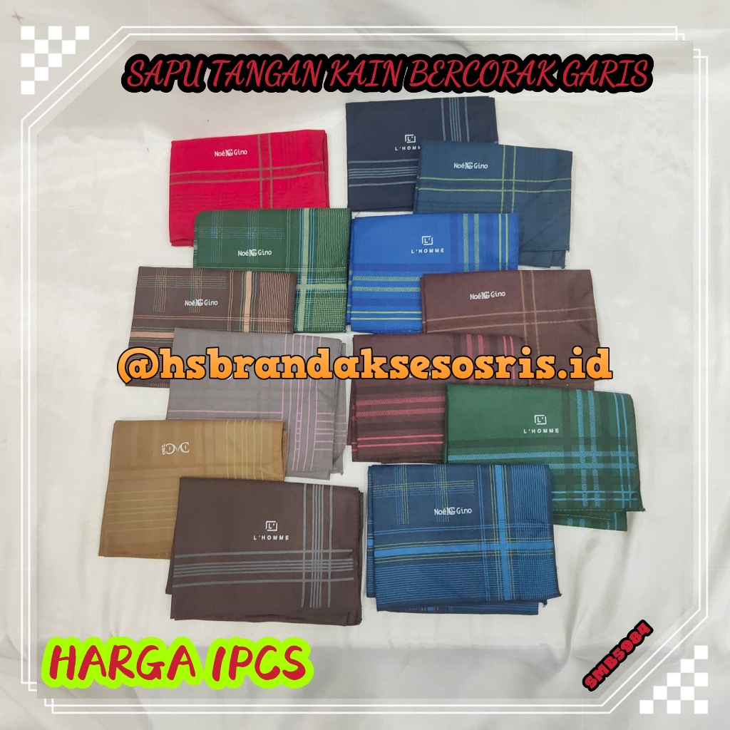 SAPU TANGAN KAIN / SAPU TANGAN NYERAP KERINGAT / SAPU TANGAN MOTIF SIMPLE / SAPU TANGAN DEWASA SMB59