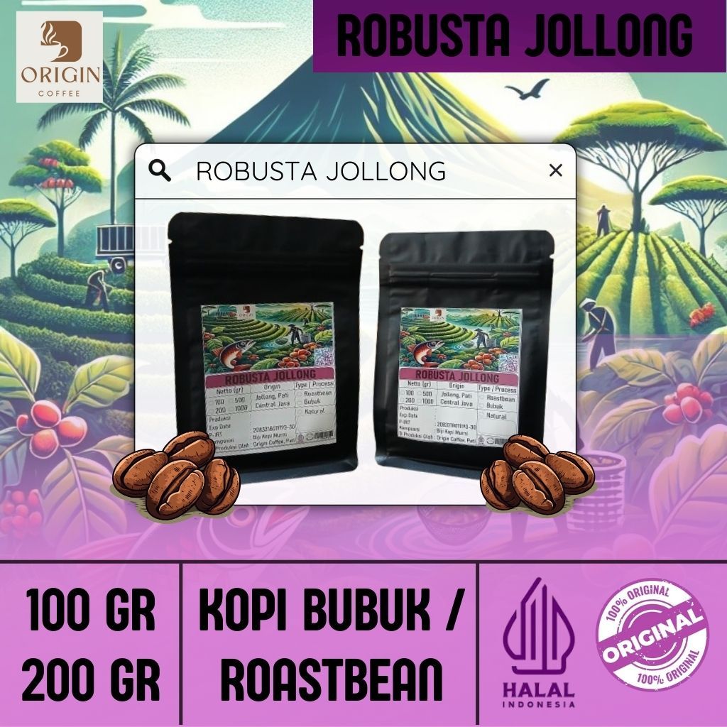 

Kopi Robusta Jollong Asli 100 gr & 200 gr | Kopi Bubuk 100% Murni Tanpa Campuran | Kopi Khas Pati