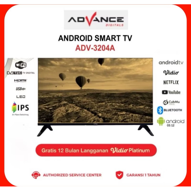 LED TV ANDROID SMART 32 INCH ADVANCE (ADV-3204) PROMO