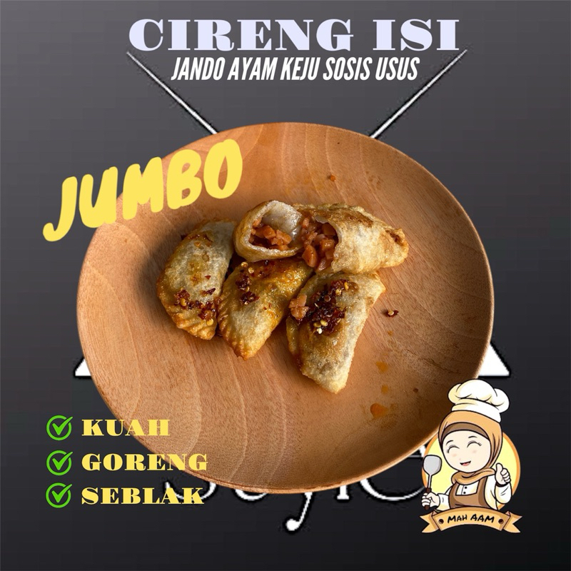 

Cireng isi JUMBO Chili oil Kuah Seblak | JANDO | AYAM SUIR | AYAM PEDAD | KEJU | USUS | SOSIS |