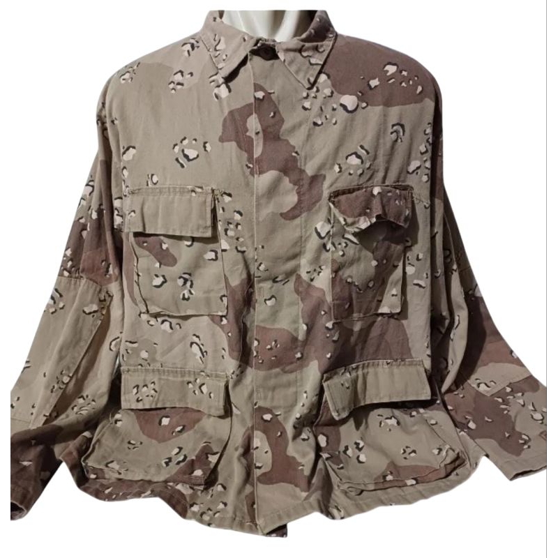 Kemeja Coat BDU Loreng Camo Loreng Desert Chocochip Iraq War USA Army Amerika (1)