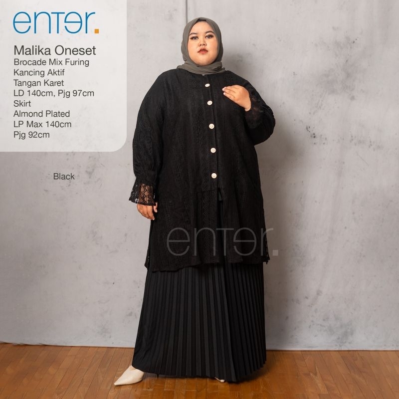 Tunik Jumbo Wanita Broklat Mix Furing MALIKA Set Ori Enter